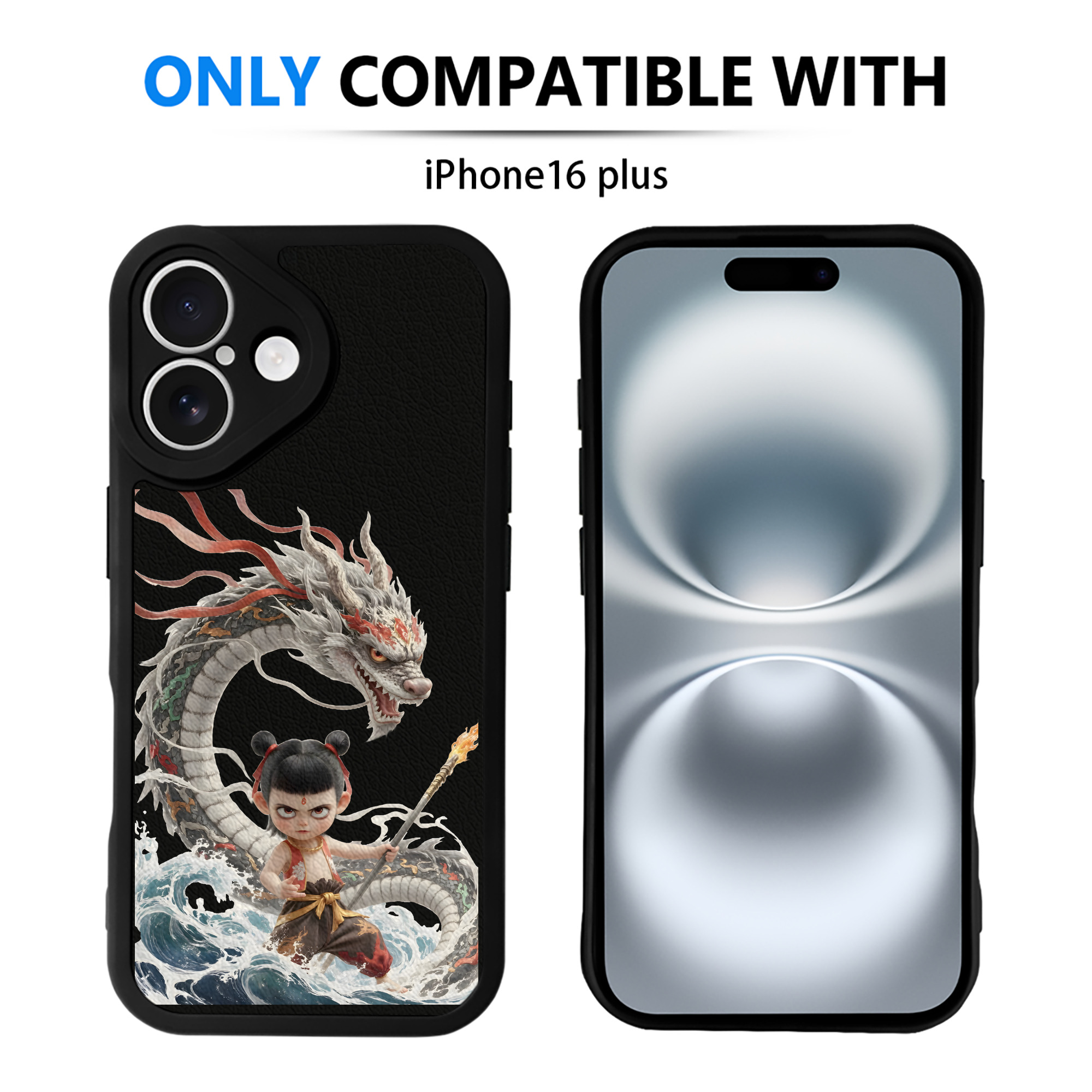 （画像用） Ne Zha 2 ナタ 魔童の大暴れ 【iPhone 16シリーズ対応】シリコンスマホケース（レザー調） 材質：シリコン